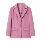 Elegant Velour Jacket with Classic Button Details