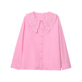 Women's Elegant Floral Embroidered Button-Down Blouse