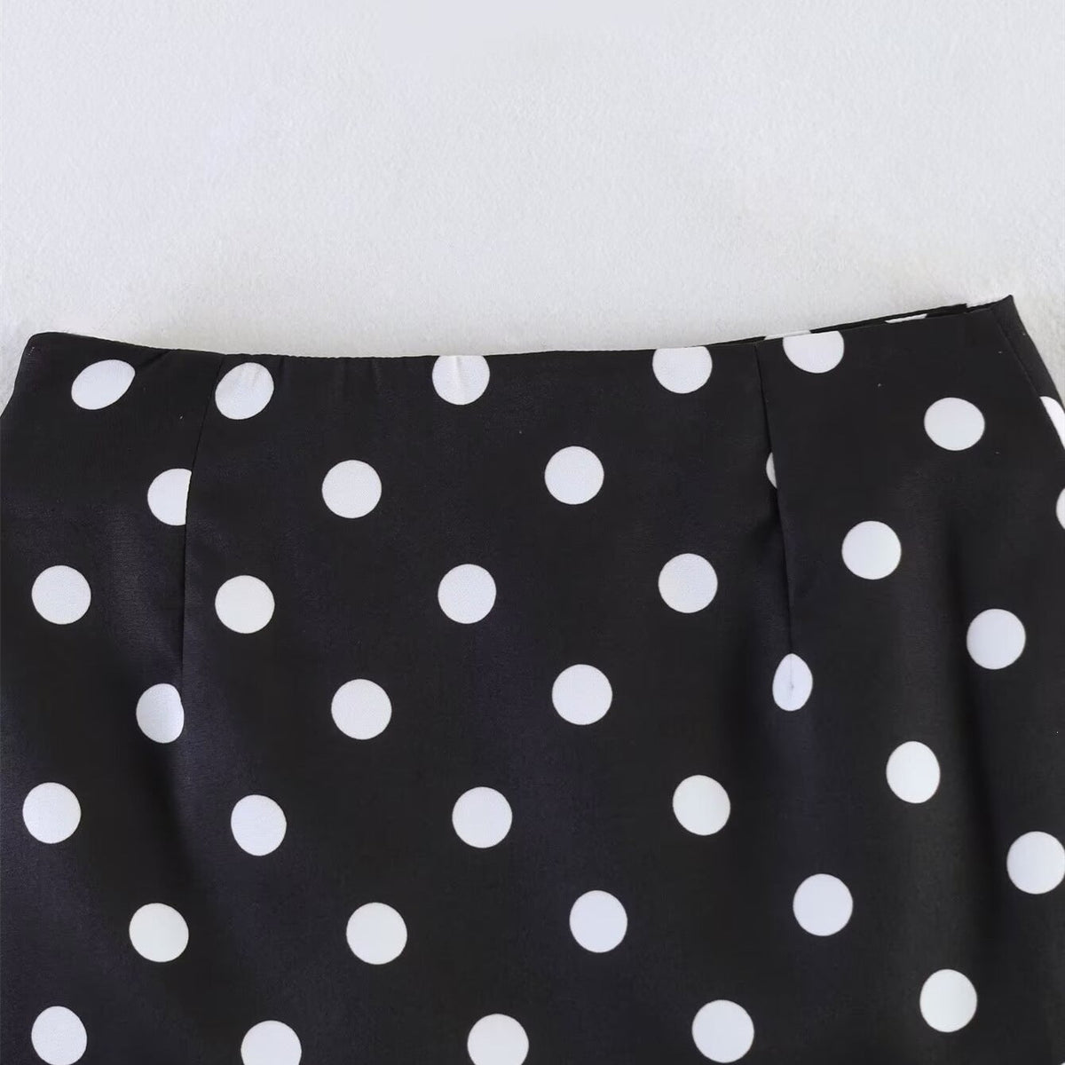 Women's Polka Dot Mini Skirt with Elastic Waistband