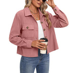 Women's Corduroy Jacket with Two Chest Pockets