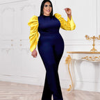 Designer Jumpsuit with Statement Puff Sleeves