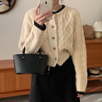 Women's Cozy Cardigan with Cable Knit Pattern