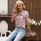 Women's Floral Mock-Neck Blouse
