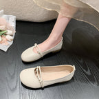 Women's Ballet Flats with Elegant Pearl Appliqué and Comfortable Footbed