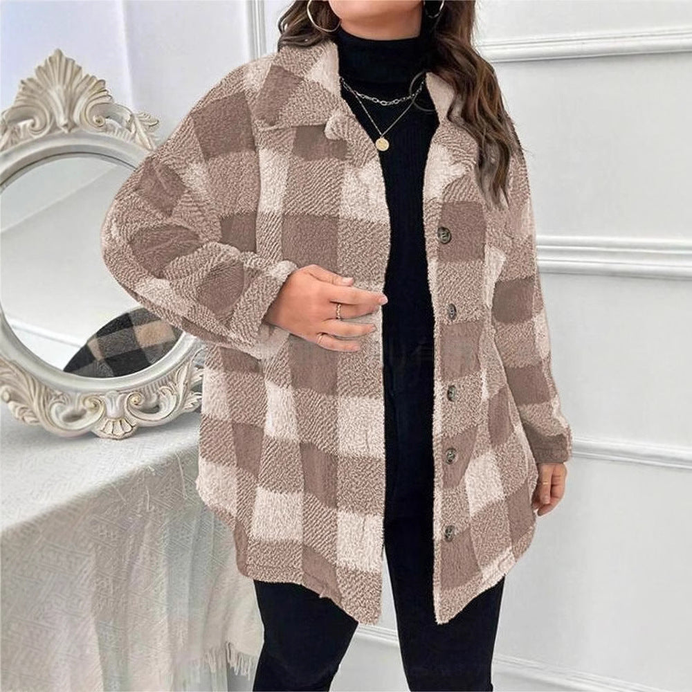 Women's Flowy Plaid Overshirt