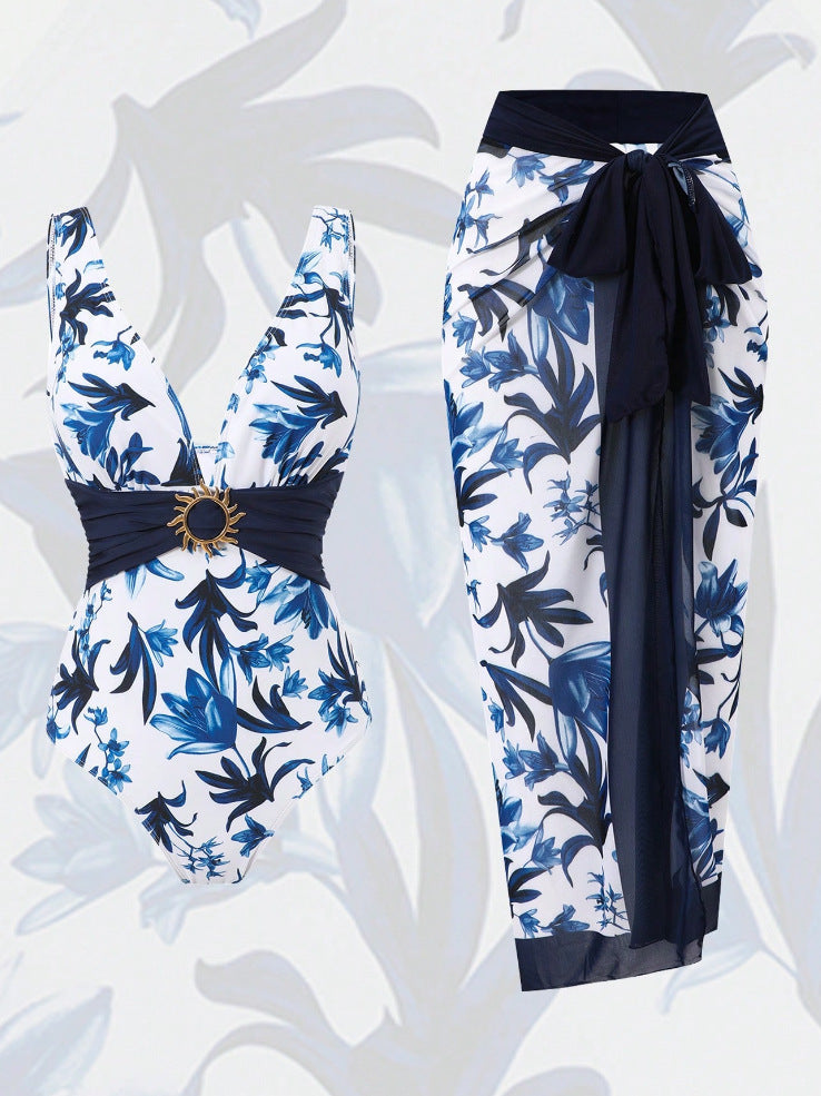 Women's Swimsuit with Elegant Over-Skirt