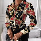 Women's Blouse with Elegant Chain Pattern