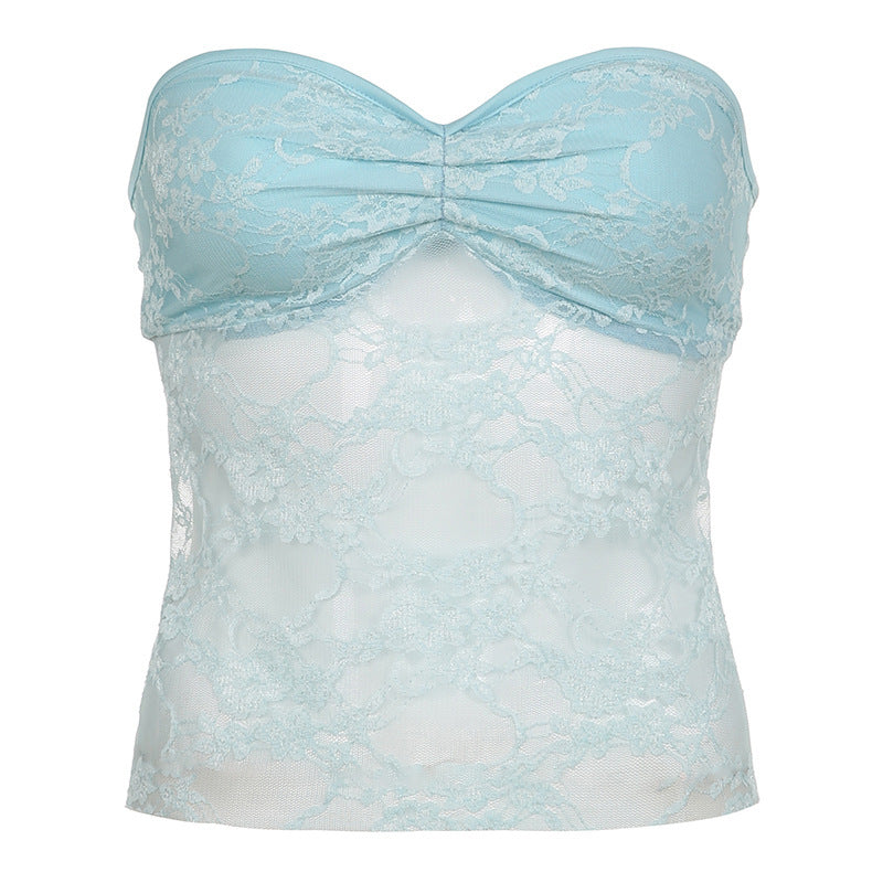 Women's Bustier Top with Elegant Lace and Delicate Design