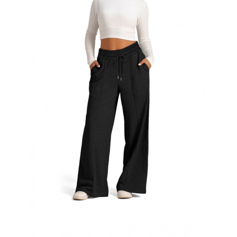 Women's Wide-Leg Joggers with Elastic Waistband and Side Pockets
