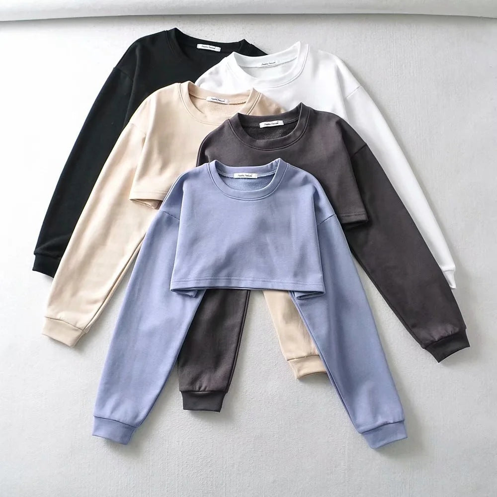 Women's Casual Crop Top and Shorts Set