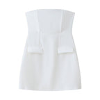 Women's Sleeveless Dress with Pockets and Slim Fit