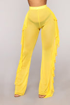 Women's Pull-On Boho Pants with Ruffles