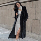 Women's Luxurious Long Faux Fur Coat