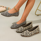 Women's Ballet Flats with Leopard Print and Soft Footbed