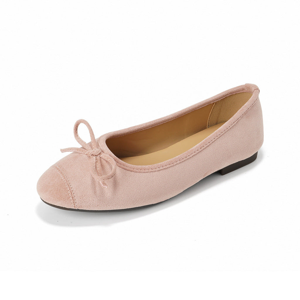Women's Ballet Flats with Bow Accent and Soft Padding