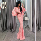 Women's Elegant and Airy Ensemble with Voluminous Sleeves