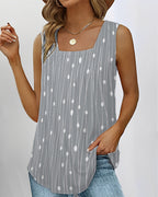 Sleeveless Blouse Top with Pleats