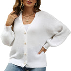Women's Casual Oversized Cardigan with Button Details
