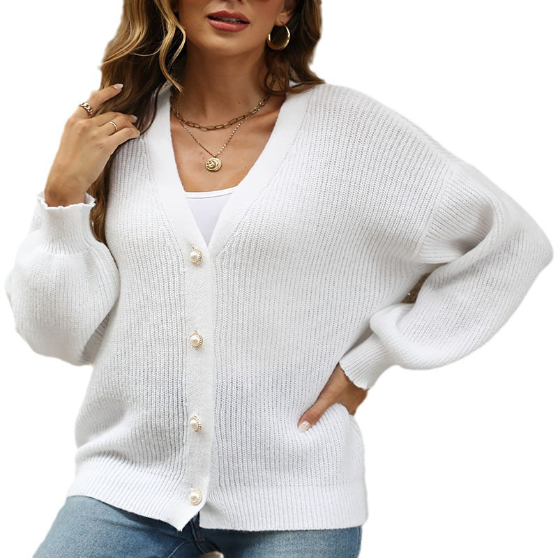 Women's Casual Oversized Cardigan with Button Details