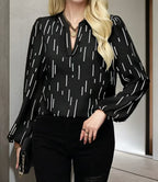 Women's Blouse Shirt with Striped Pattern