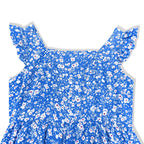 Women's Floral Dress with Flowing Skirt and Ruffle Details