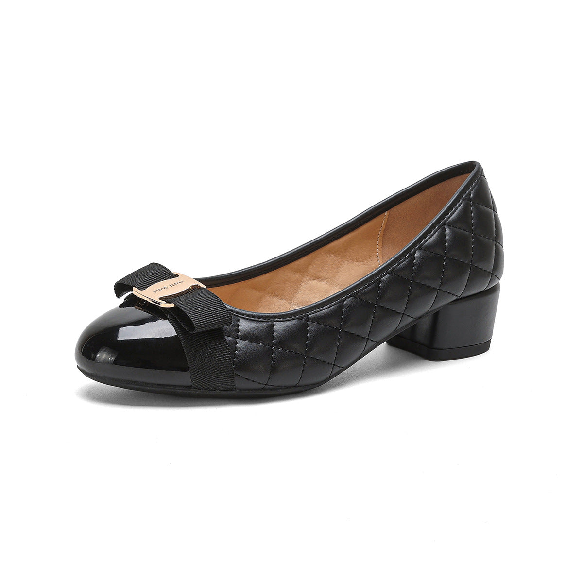 Women's Ballet Flats with Elegant Strap and Fashionable Patent Toe