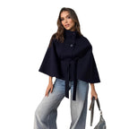 Women's Elegant Overcoat with Modern Button Detail