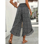 Women's Wide-Leg Lounge Pants with Polka-Dot Pattern