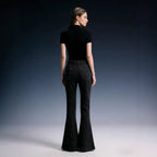 Women's High-Waisted Flared Jeans with Comfortable Stretch Waist
