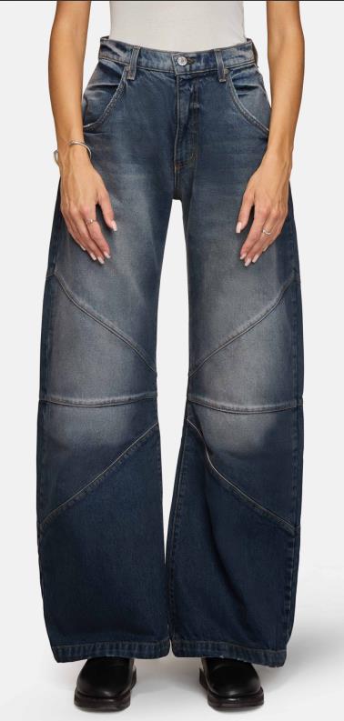 Women's Wide-Leg Jeans with Seam Detail