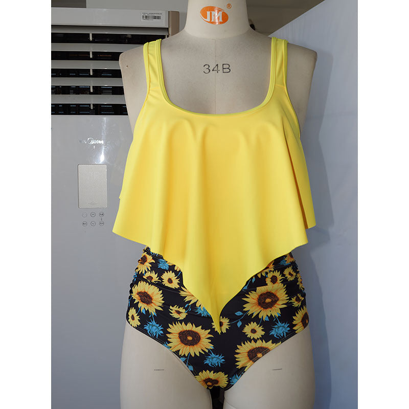 Women's Asymmetrical Ruffle Swimsuit