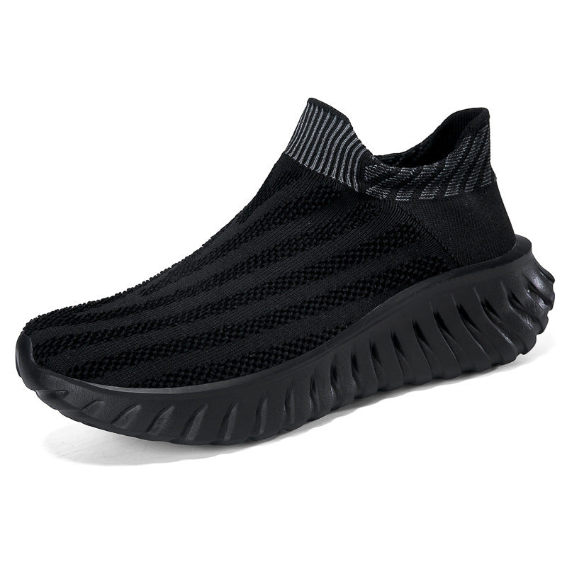 Women's Breathable Slip-On Sneakers with Elastic Shaft and Cushioning Sole