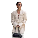 Women's Elegant Oversized Blazer with Unique Detail