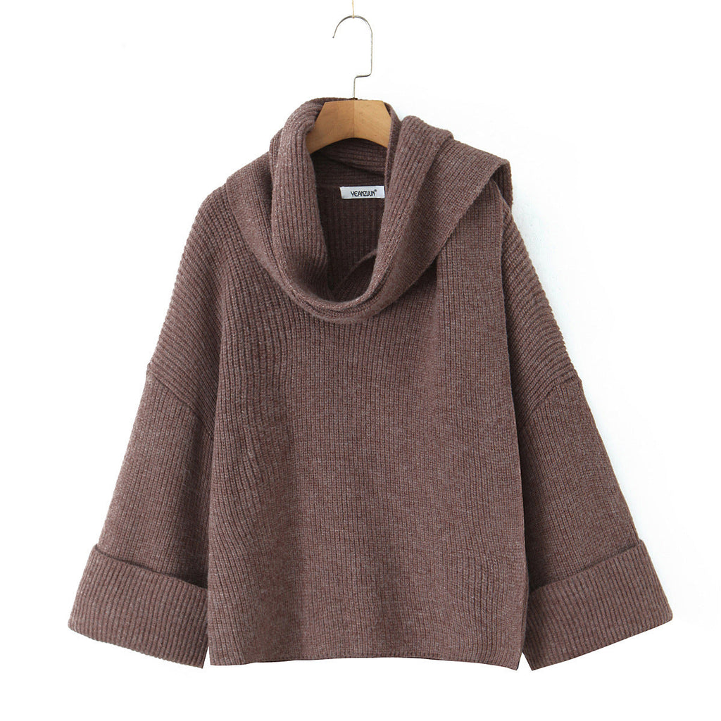 Women's Chunky Knit Cowl-Neck Sweater