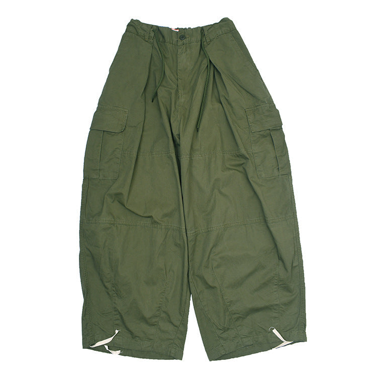 Women's Cargo Pants with Elastic Waist and Side Pockets