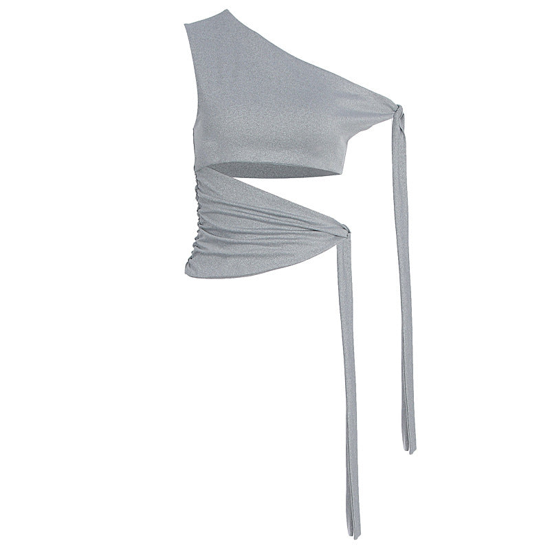 Asymmetric Draped Wrap Top