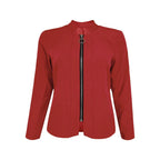 Women's Biker Jacket with Innovative Cut and Zipper Details