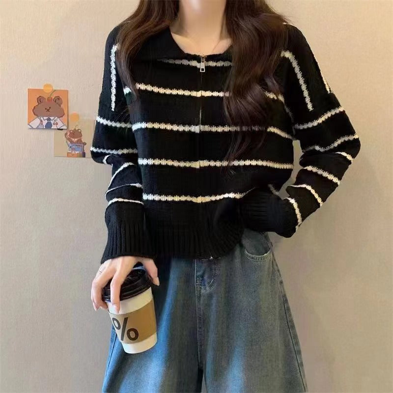 Women's Striped Knit Pullover