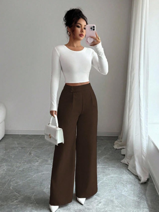 High-Waisted Elegant Soft Trousers