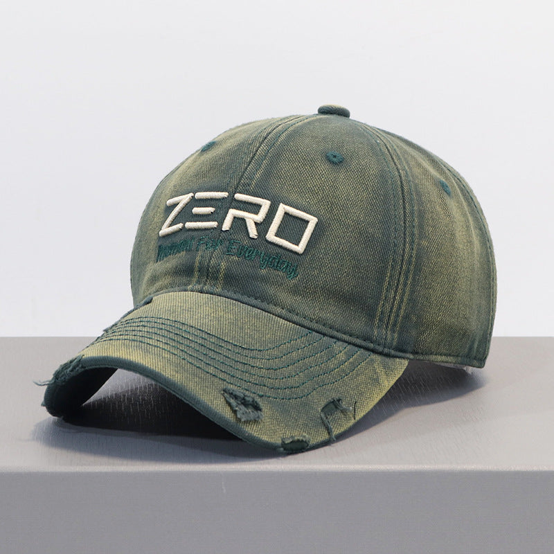 Men's Distressed Cotton Baseball Cap