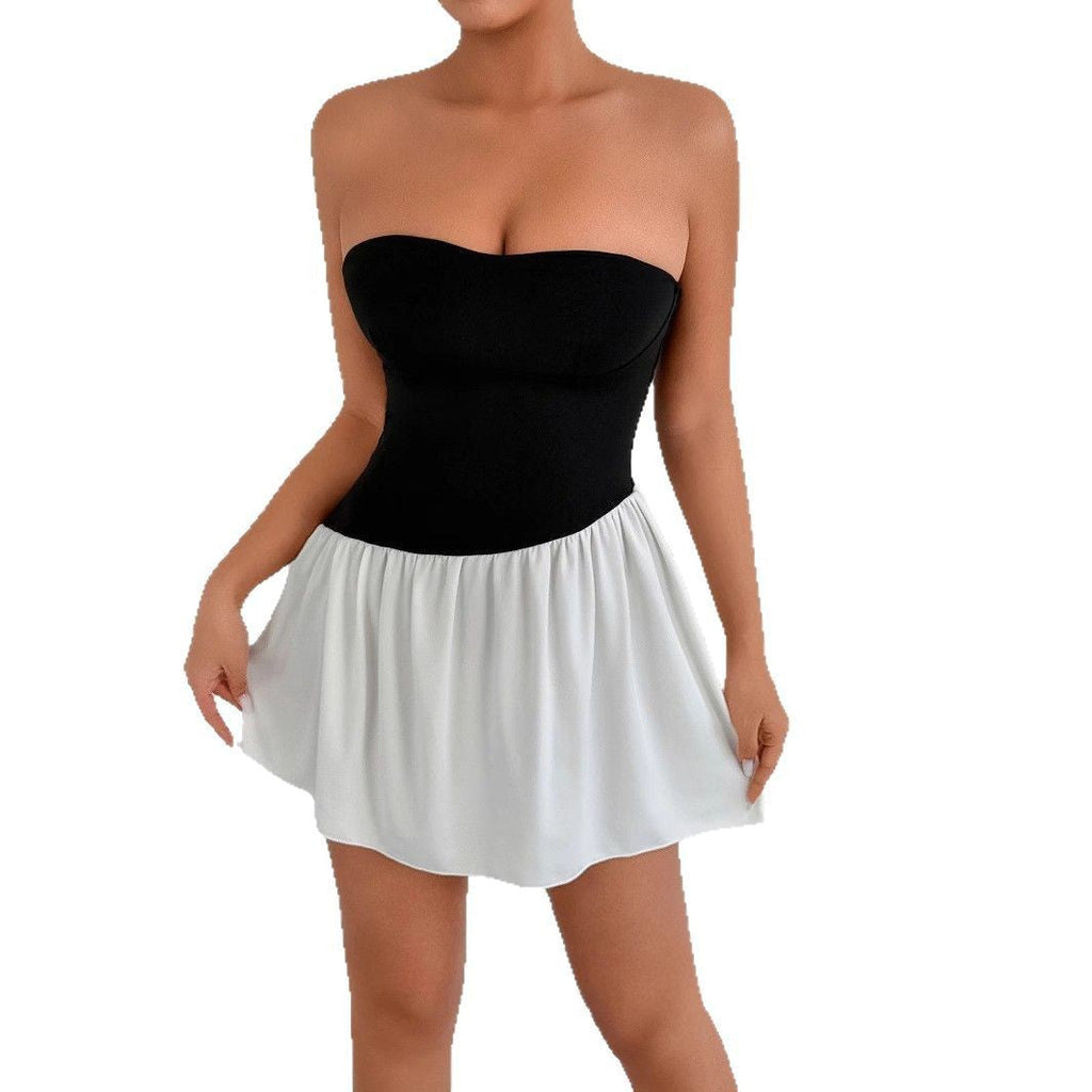 Women's Bandeau Dress with Flowing Skirt