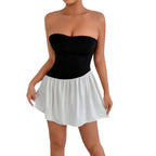 Women's Bandeau Dress with Flowing Skirt