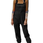Women's Fluffy Overall with Adjustable Straps and Pockets
