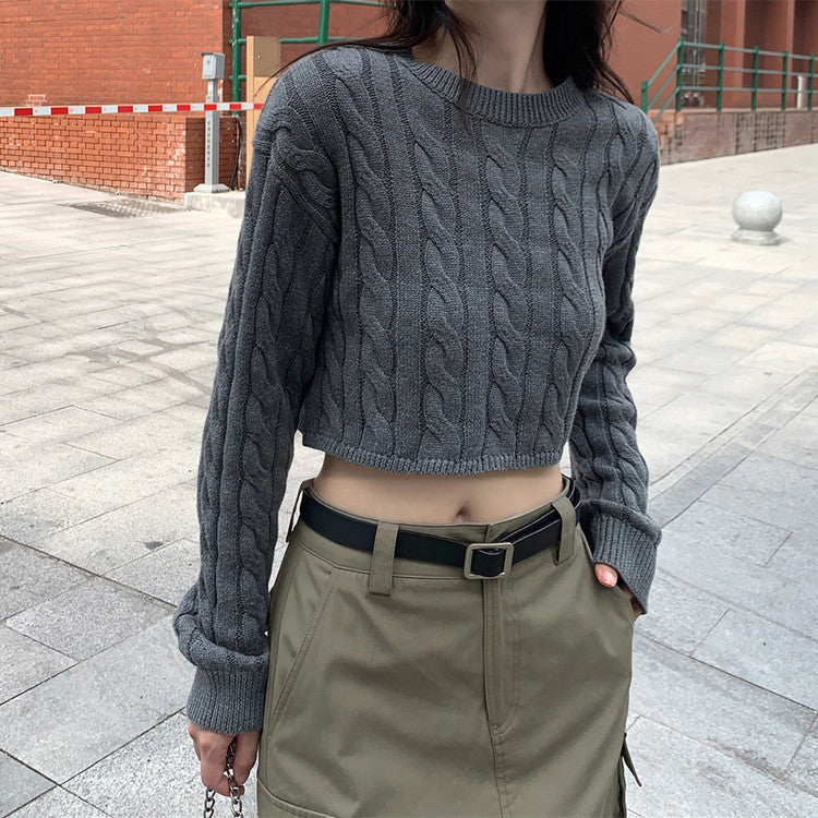 Women's Chunky Knit Sweater with Textured Pattern and Relaxed Fit