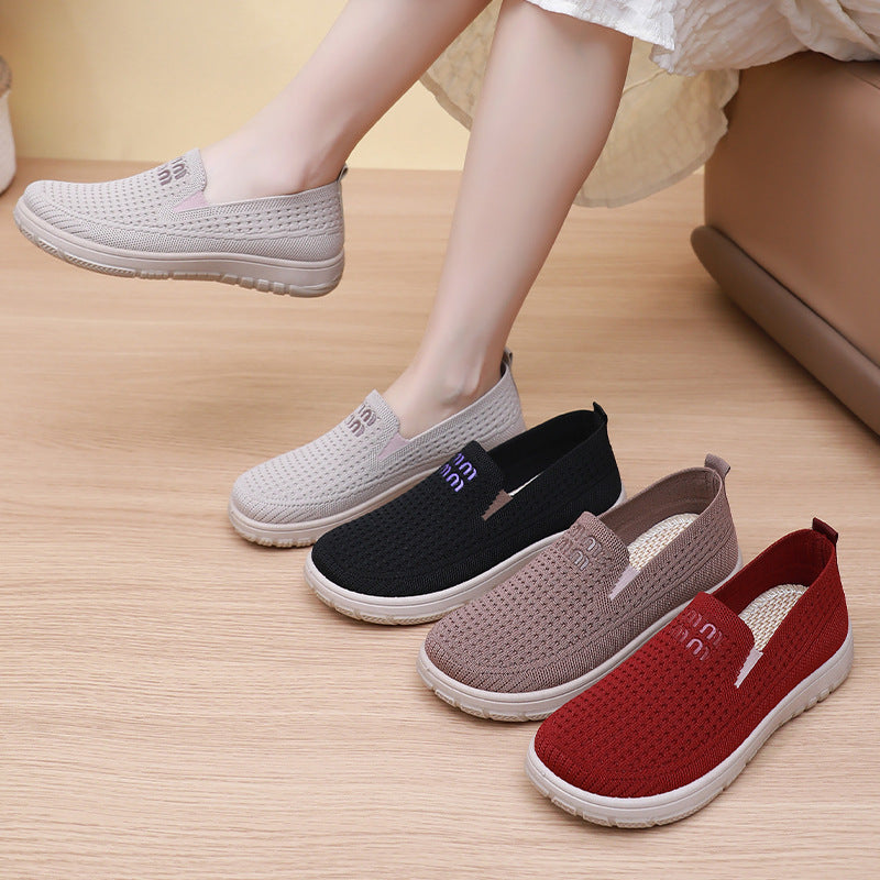 Women's Breathable Casual Slip-On Sneakers with Elastic Upper
