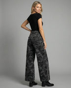Women's Extra-Wide Camouflage Palazzo Pants with High Waist