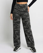 Women's Extra-Wide Camouflage Palazzo Pants with High Waist