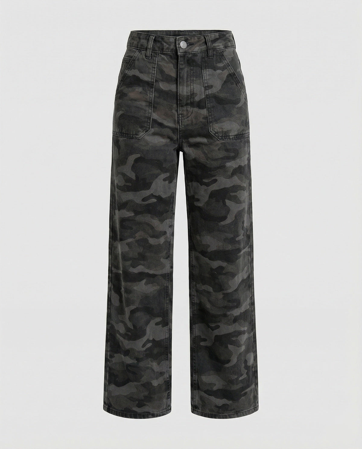 Women's Extra-Wide Camouflage Palazzo Pants with High Waist