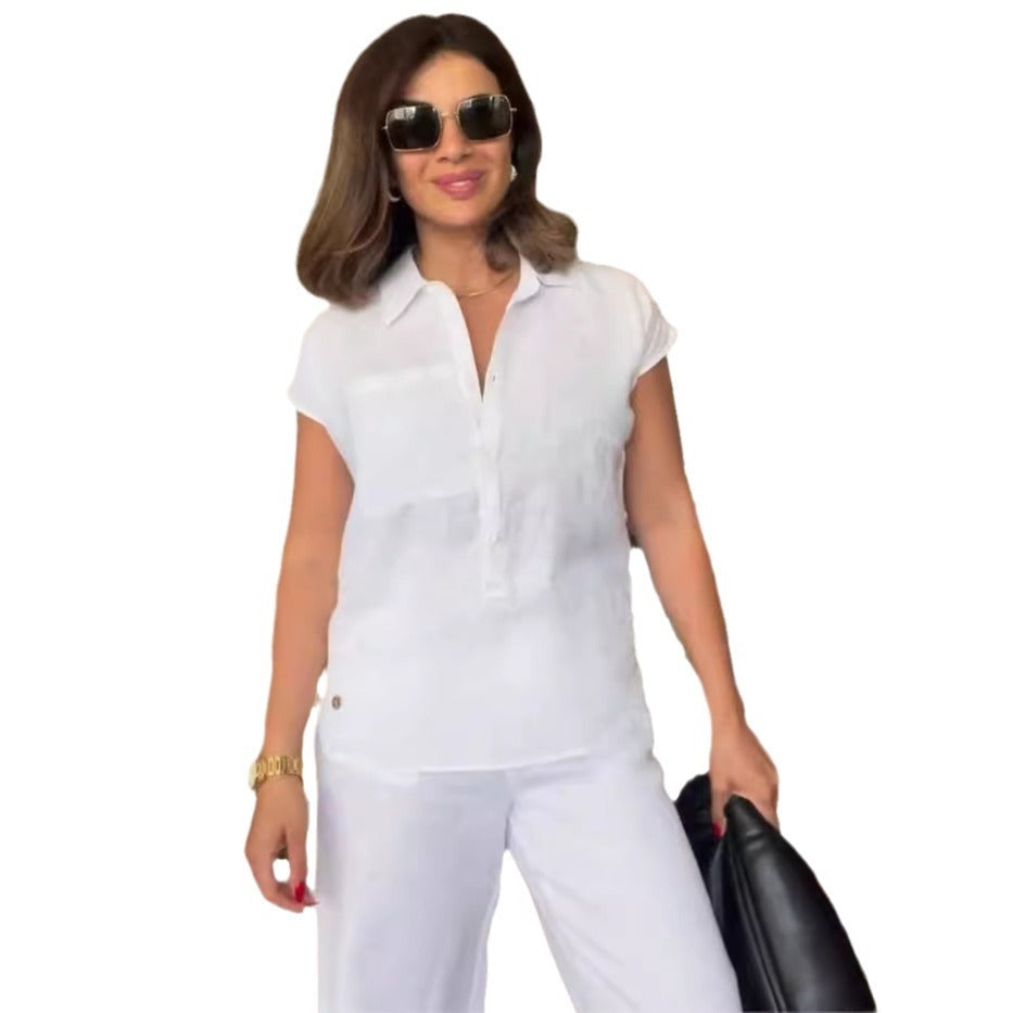 Elegant Women's Linen Blouse
