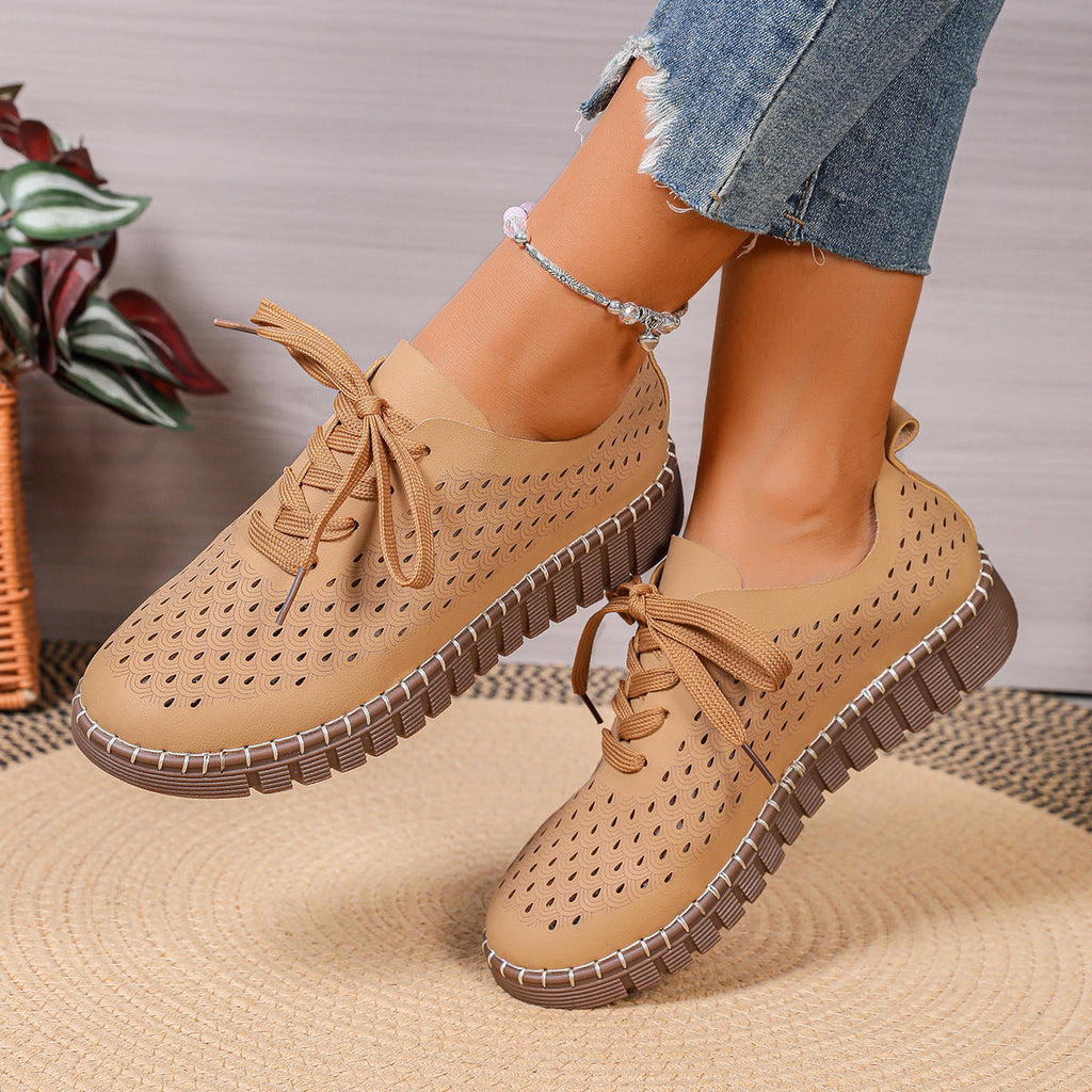 Women's Breathable Sneakers with Perforated Upper
